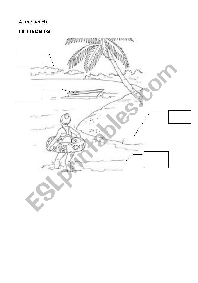 At the beach worksheet