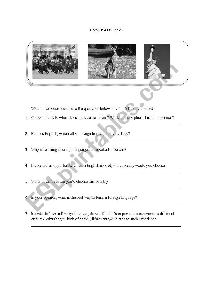 Cultural Issues worksheet