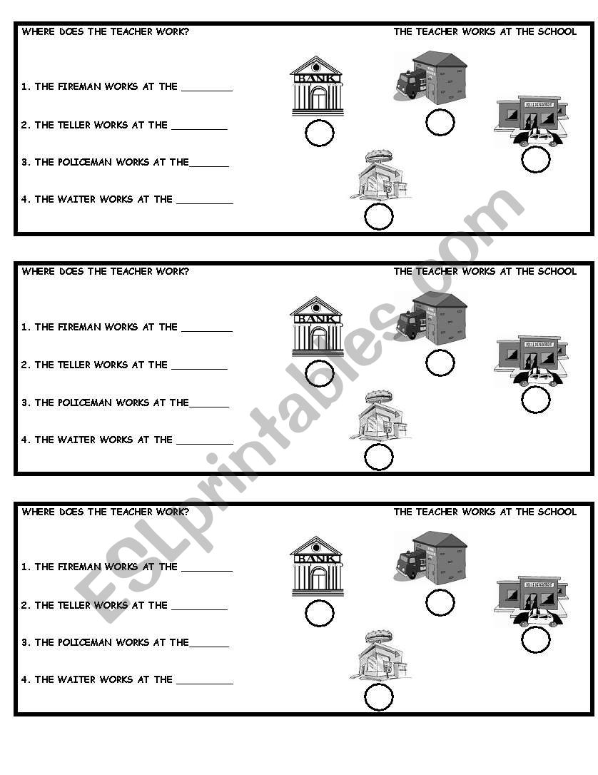 Places in the community worksheet