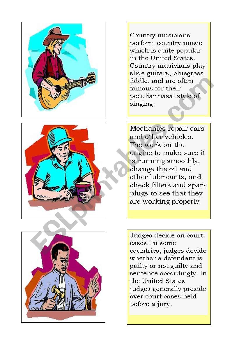 Job cards set1 worksheet