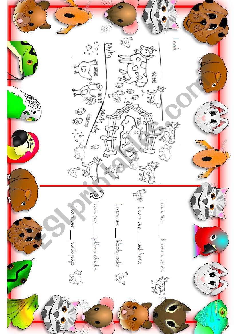 Farm animals worksheet