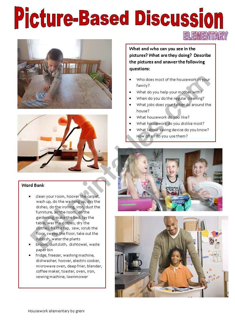 Picture-based discussion Elementary - (05) Housework