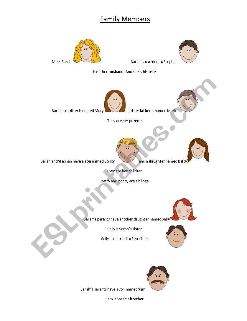 Family Members worksheet