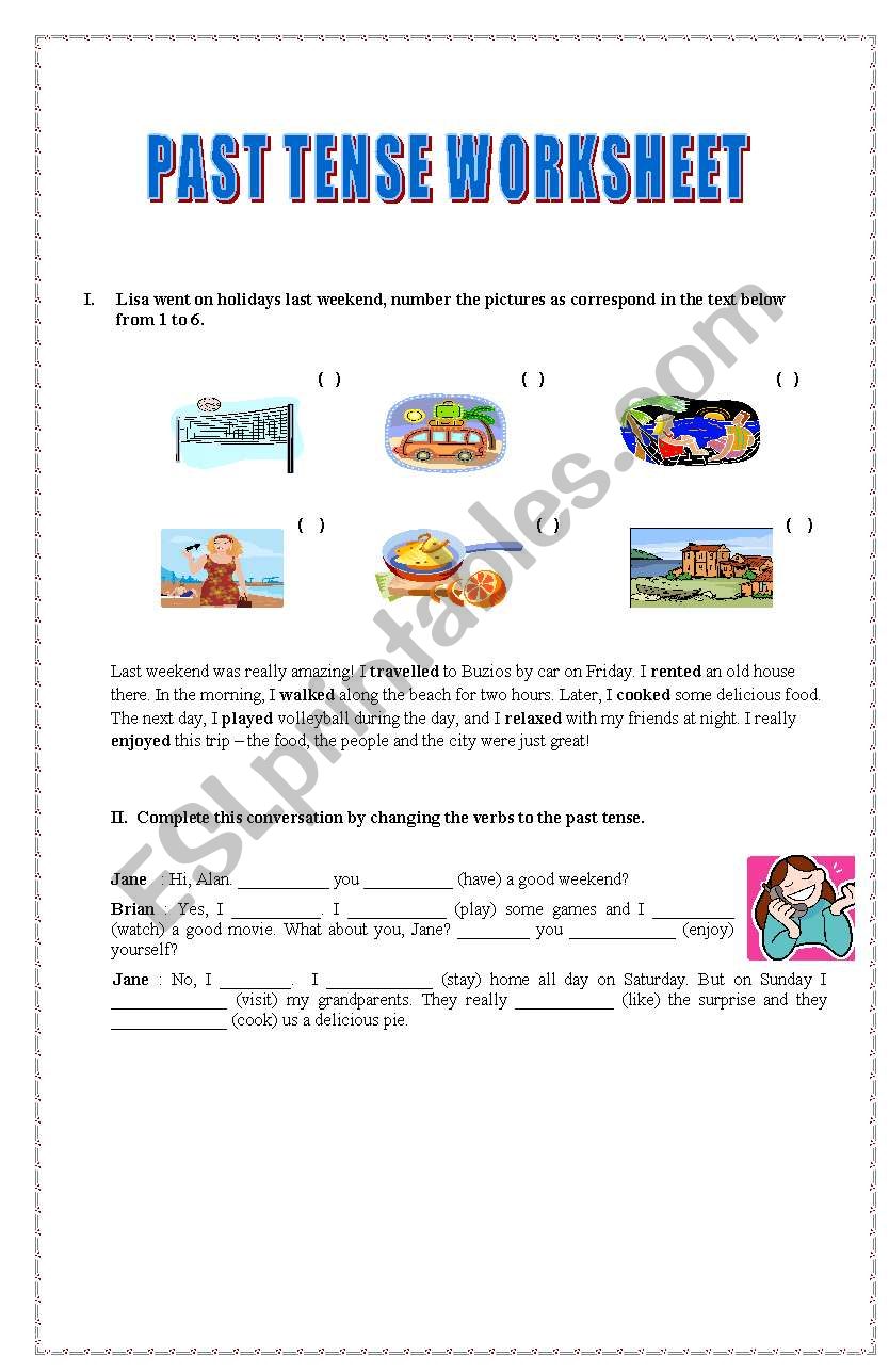 PAST TENSE EXERCISES IN THE CLASSROOM