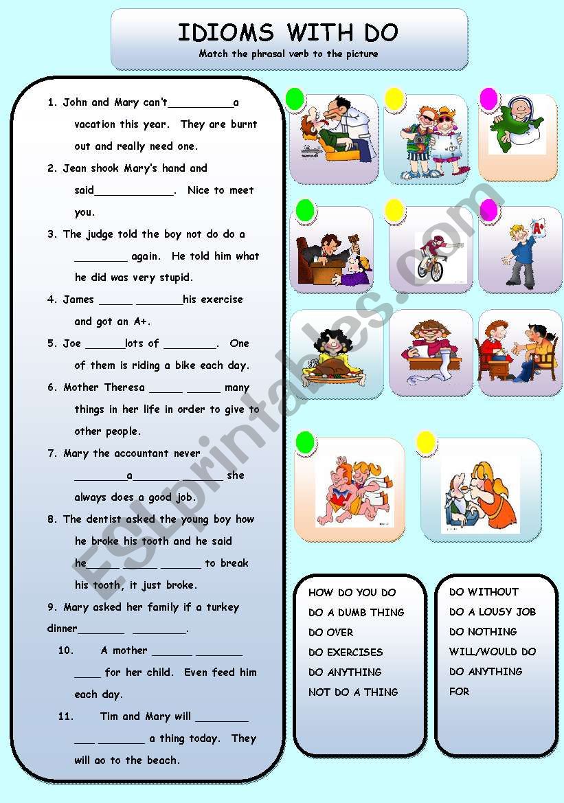IDOMS WITH DO worksheet