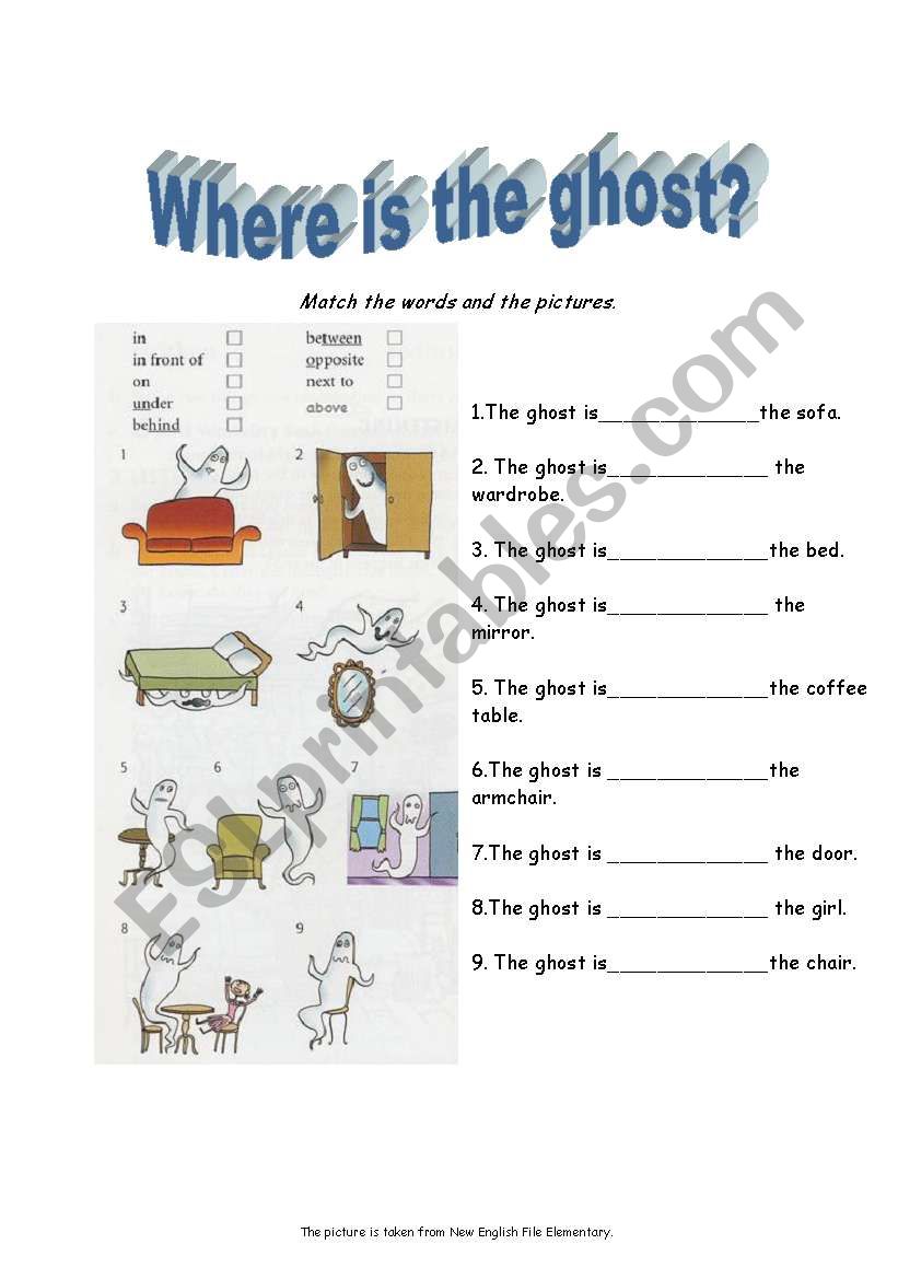 where is the ghost? worksheet