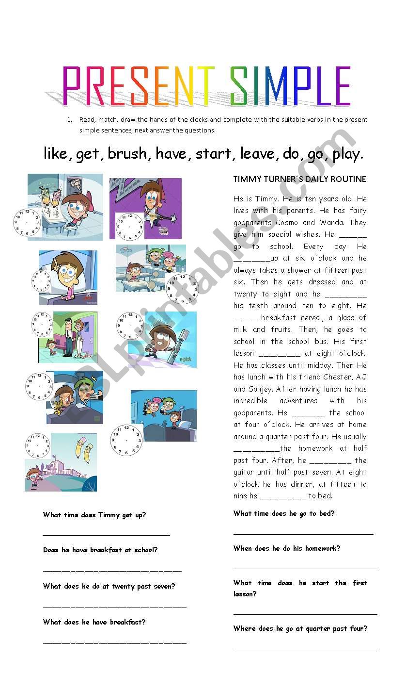 Present Simple Tense worksheet