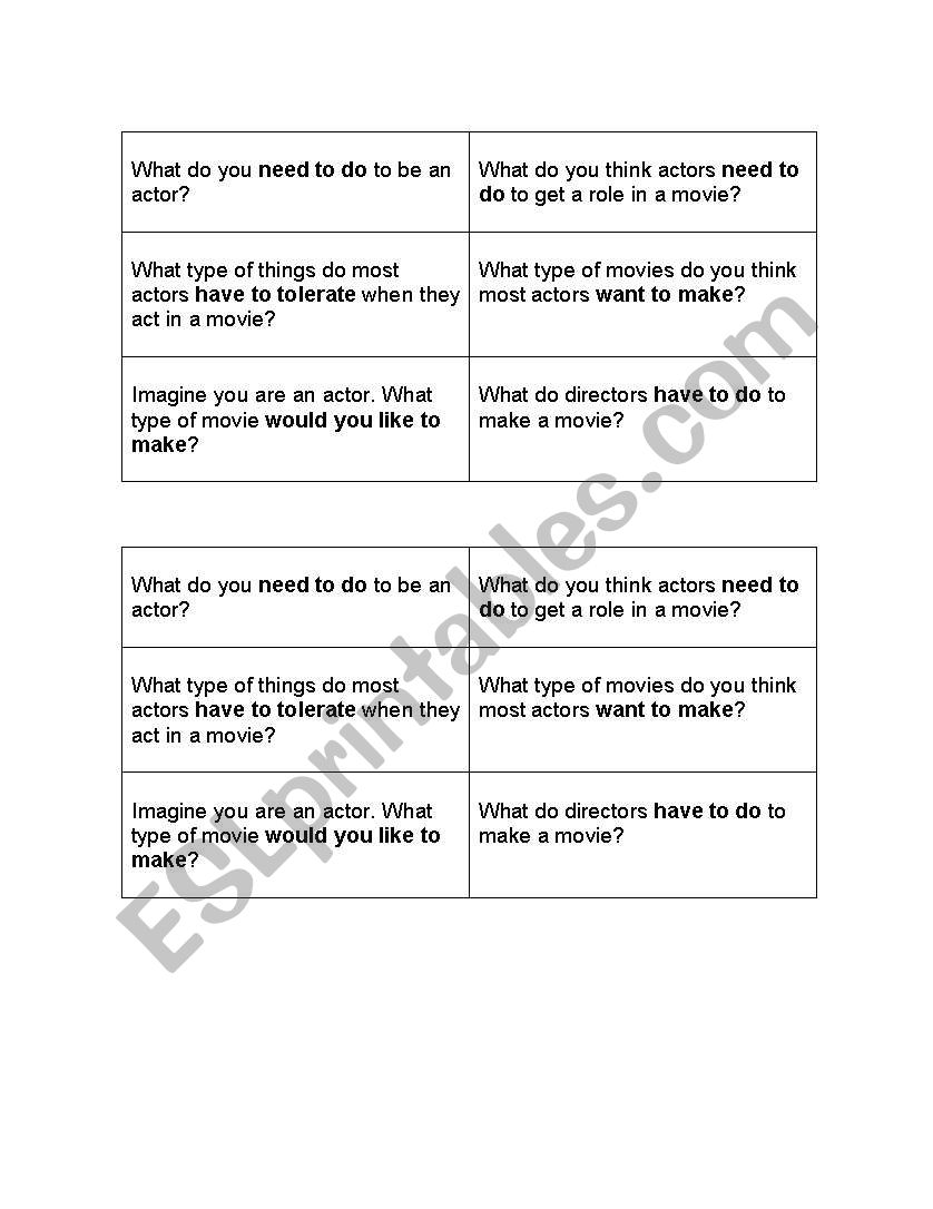 Role Play (Casting for a movie)