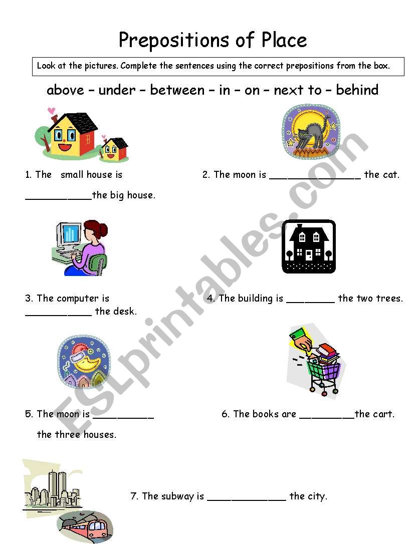 Prepositions  worksheet