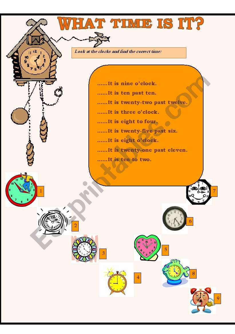 WHAT TIME IS IT? worksheet