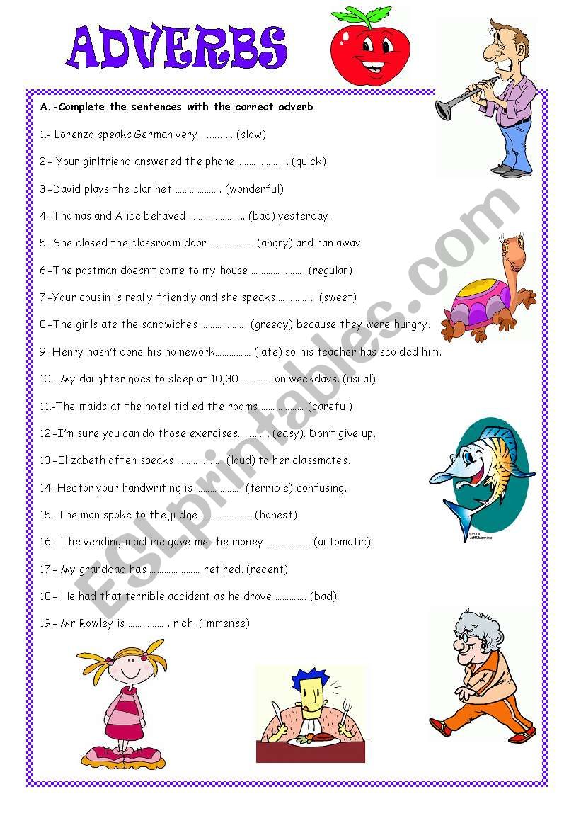 ADVERBS worksheet