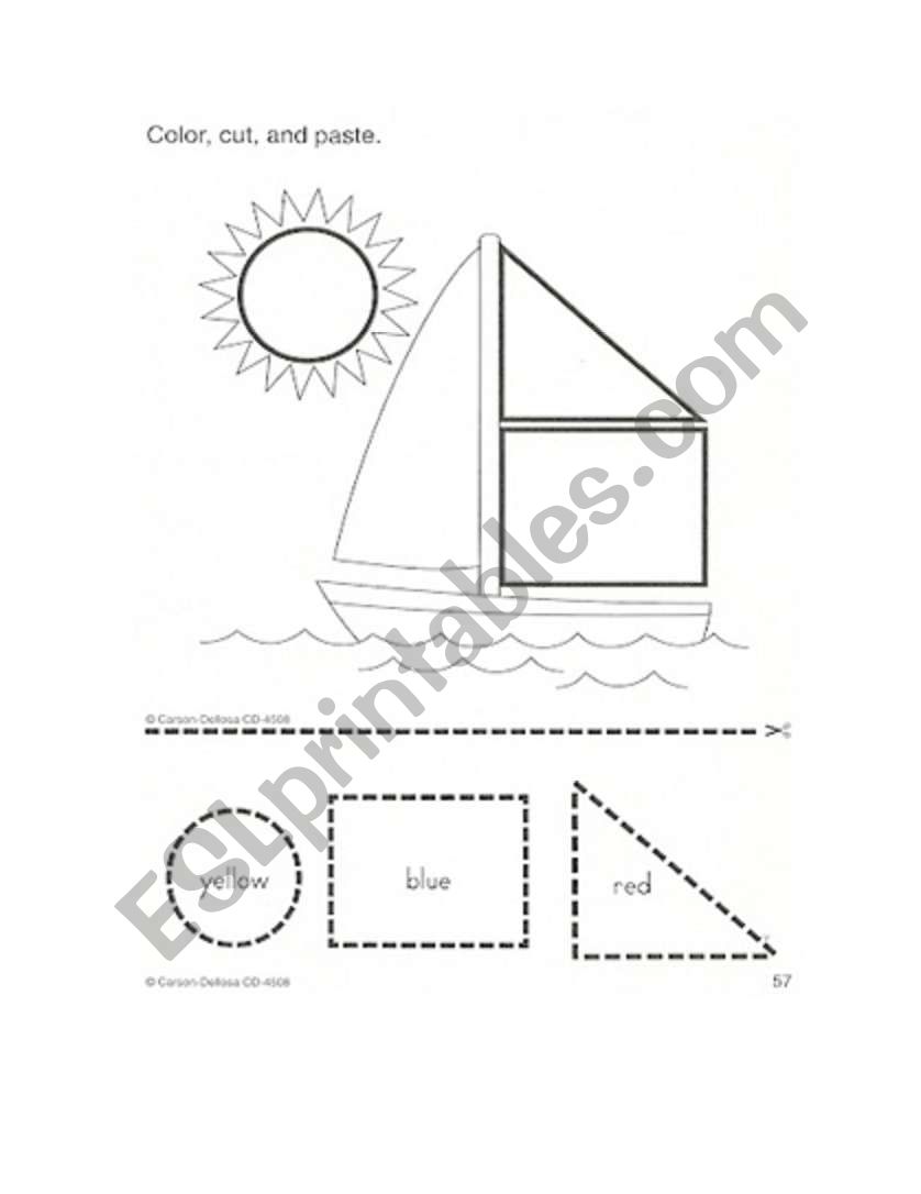 Color the shapes worksheet