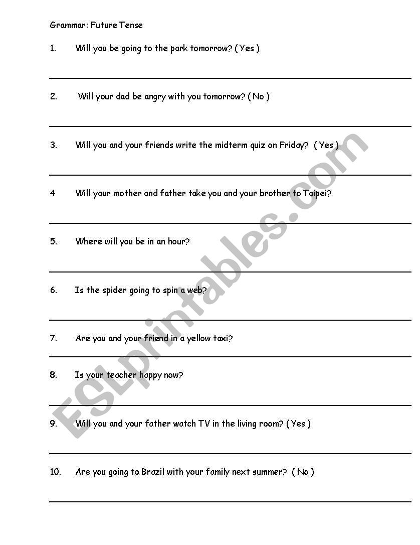 Grammar Review worksheet