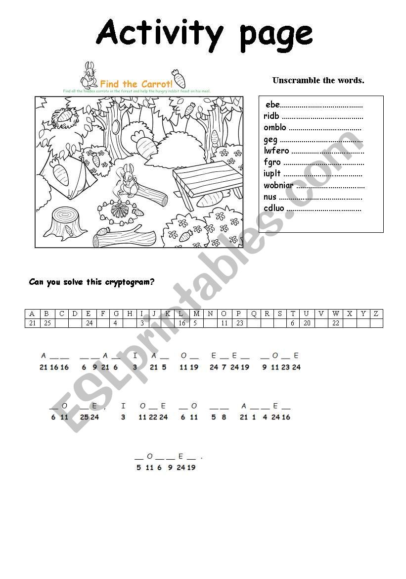 Activity page 2 worksheet