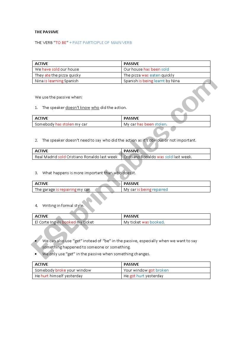 The Passive worksheet