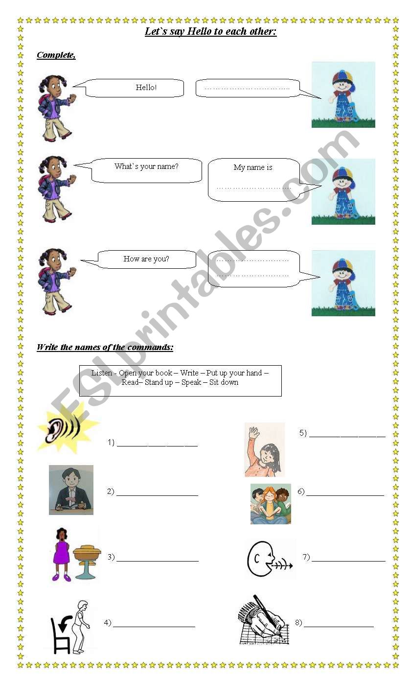 Introduction worksheet