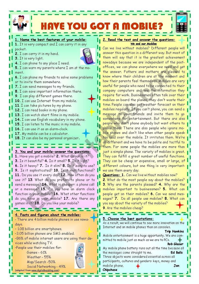 Have You Got A Mobile? worksheet