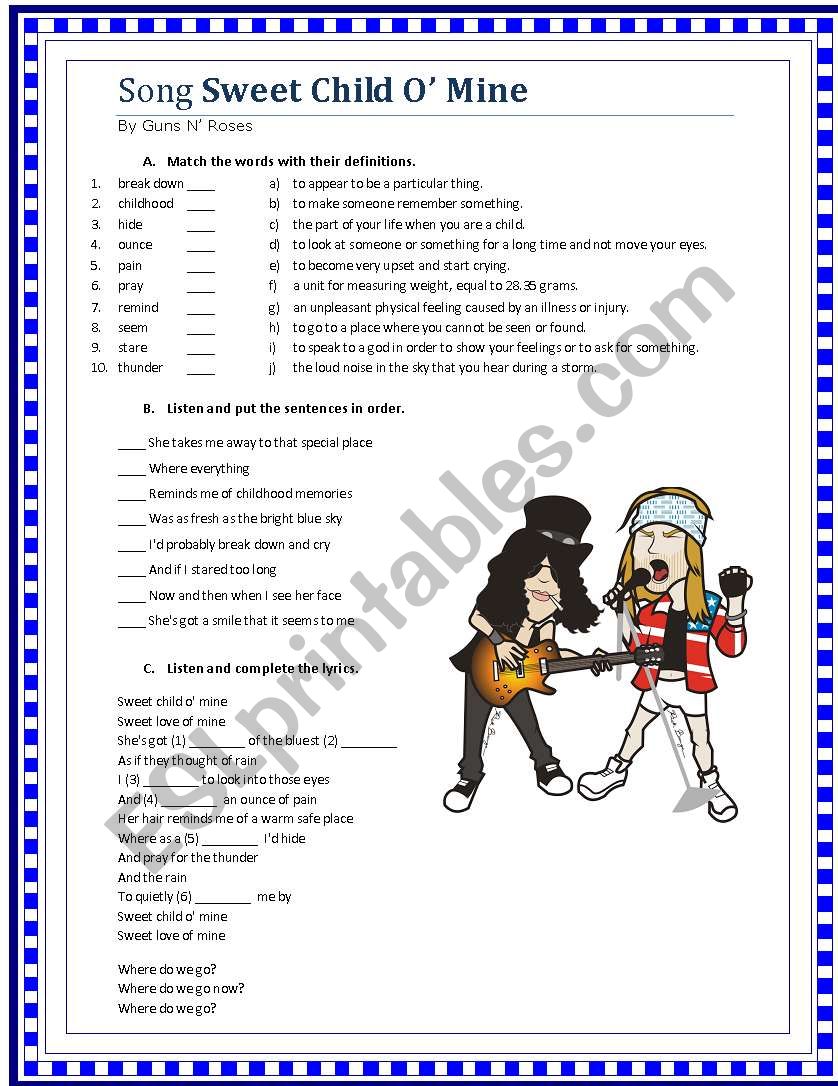 Song Sweet Child OÂ´ Mine - Guns NÂ´ Roses