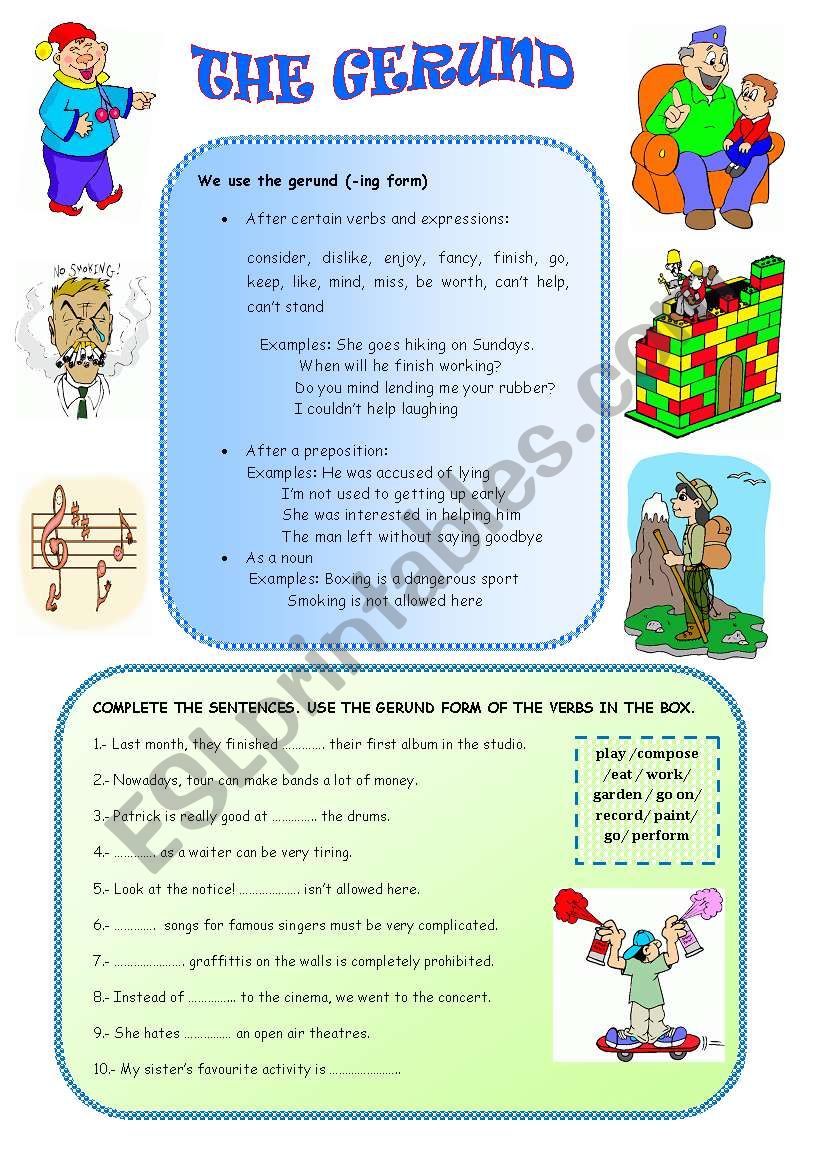 THE GERUND worksheet