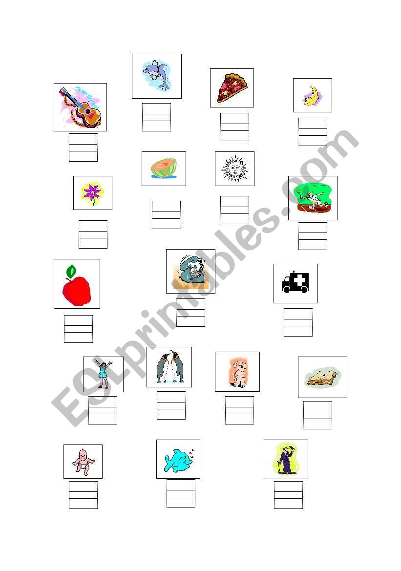 Pictures and Letters I worksheet