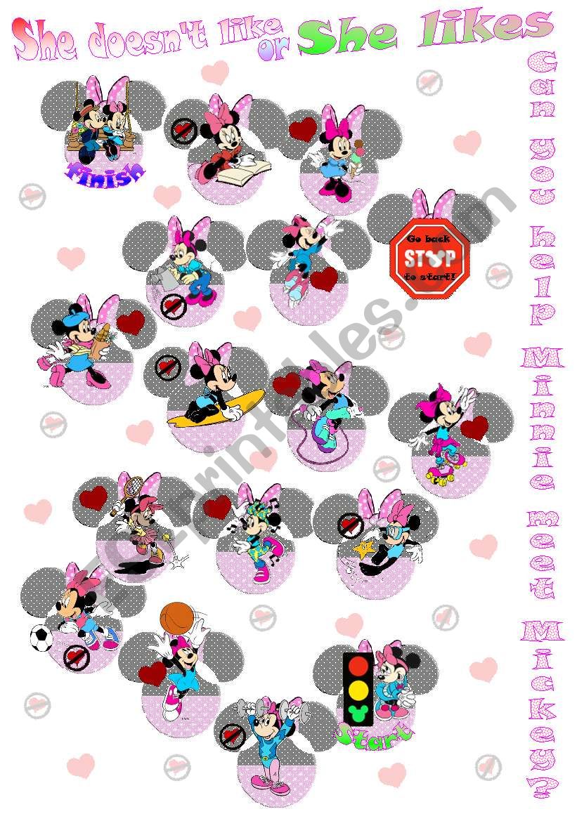 Sports boardgame and stickers with Minnie