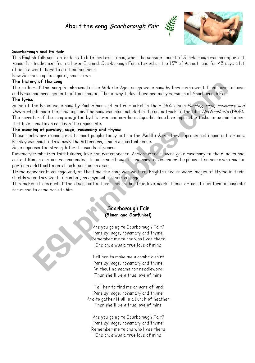 Scarborough Fair worksheet