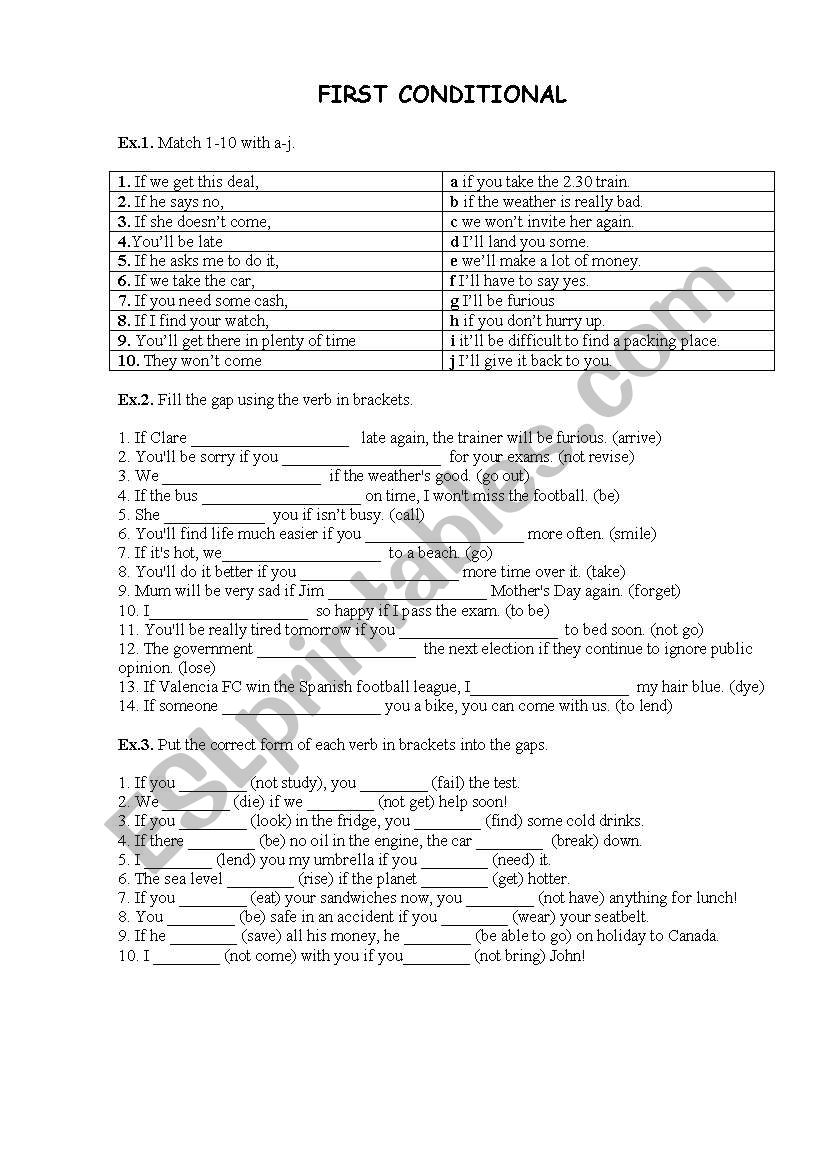 First Conditional worksheet