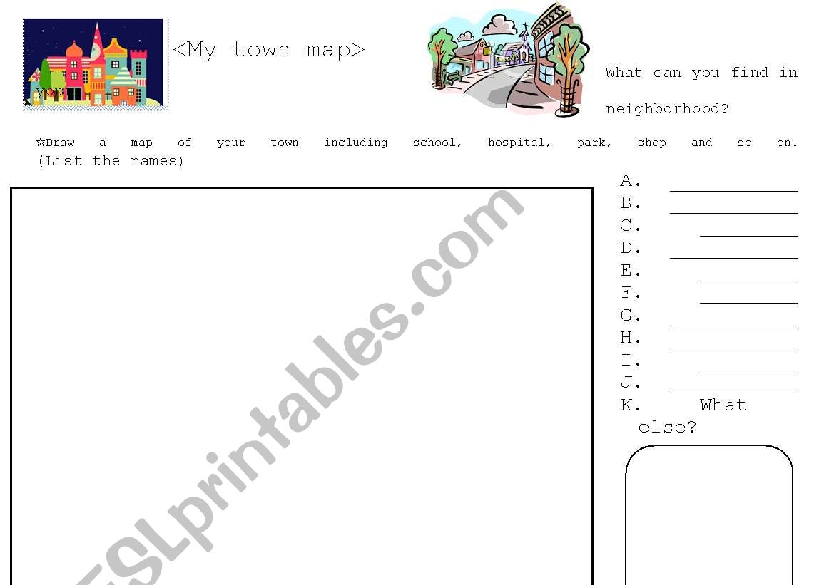 My Neighborhood worksheet