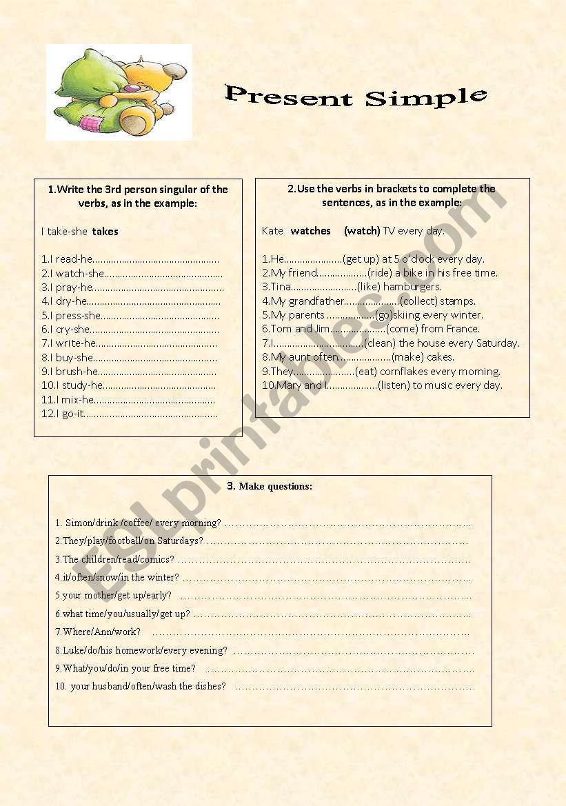 Present Simple worksheet