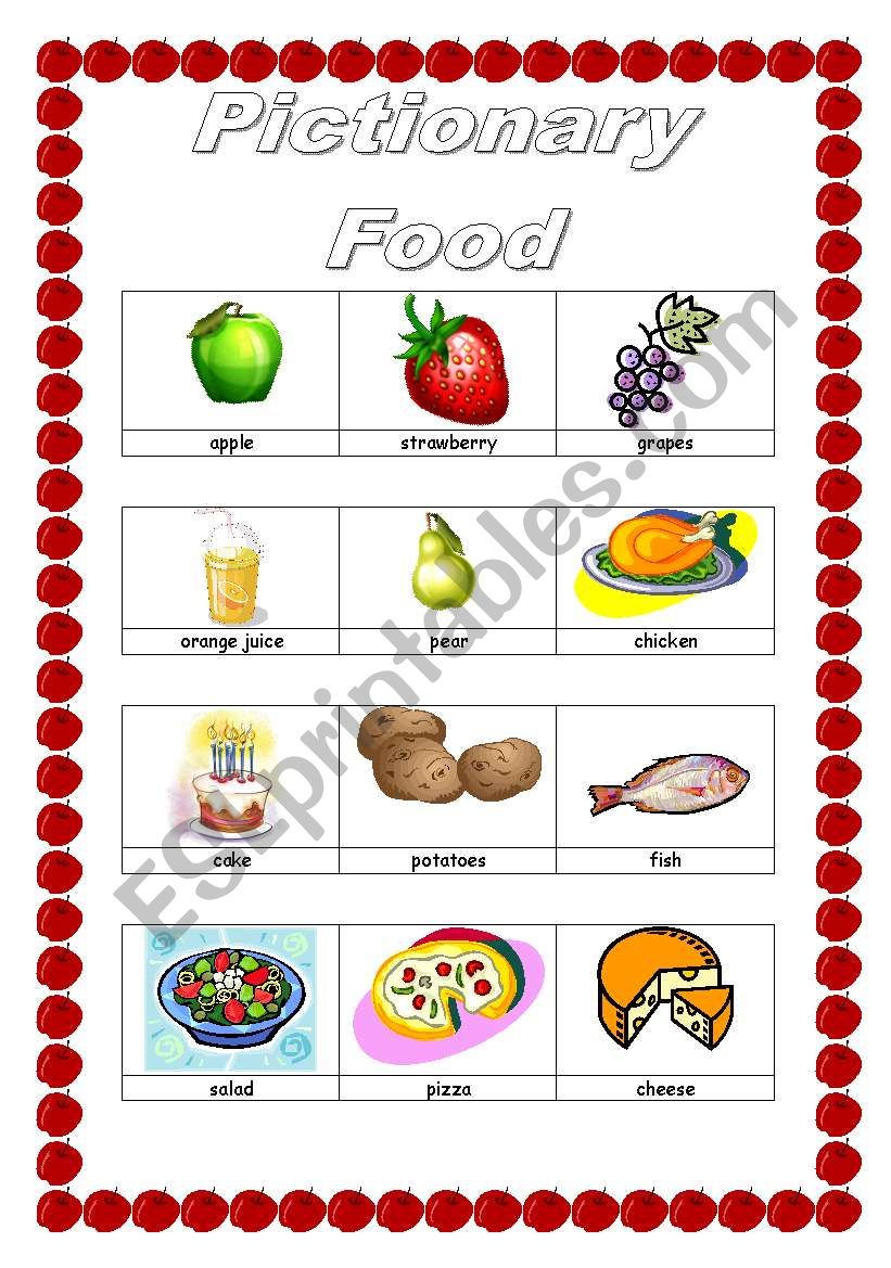 Pictionary - Food worksheet