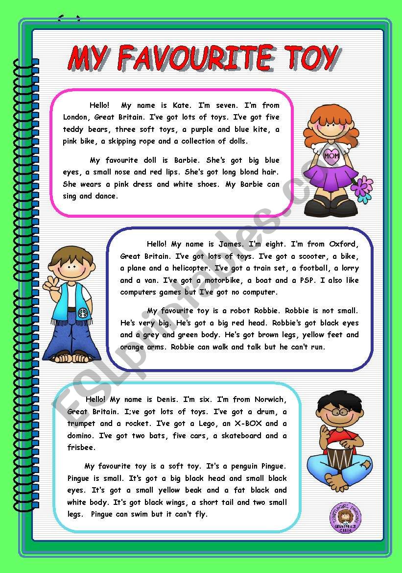 MY FAVE TOY worksheet