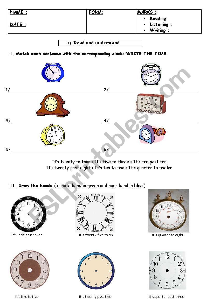whatÂ´s the time? test part 1 