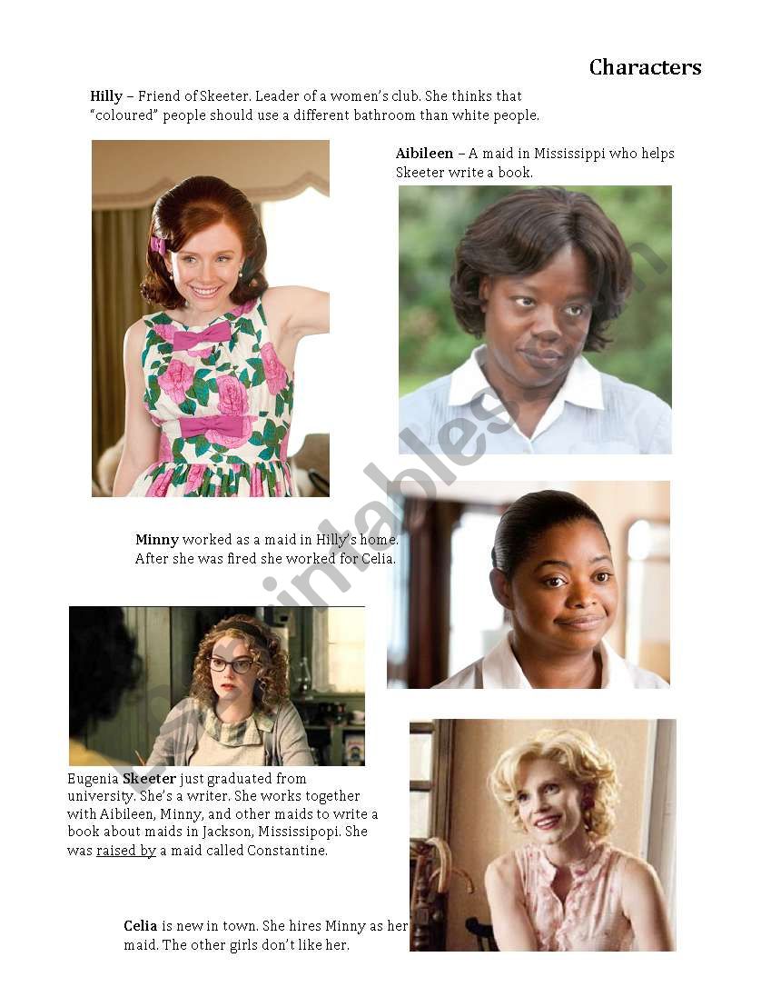 The Help movie guide worksheet