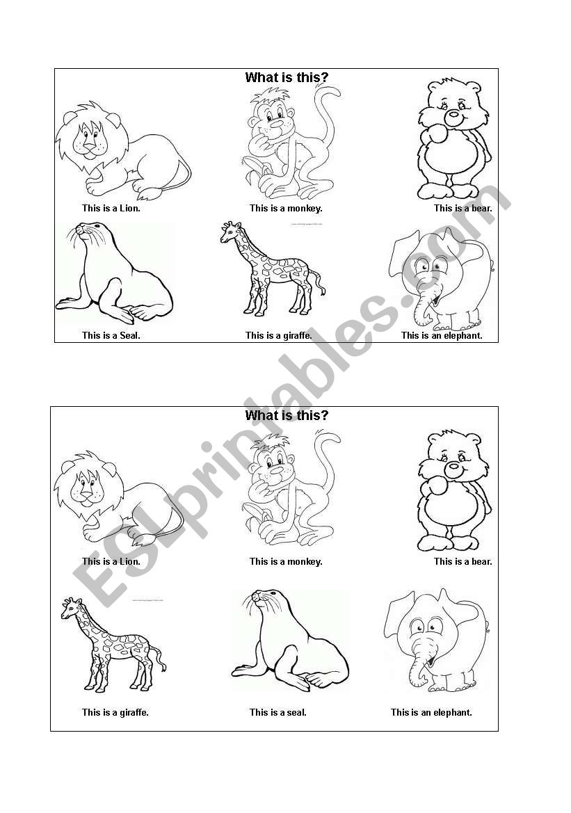 Animals worksheet