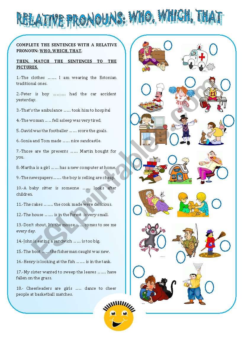 RELATIVE PRONOUNS: WHO, WHICH, THAT