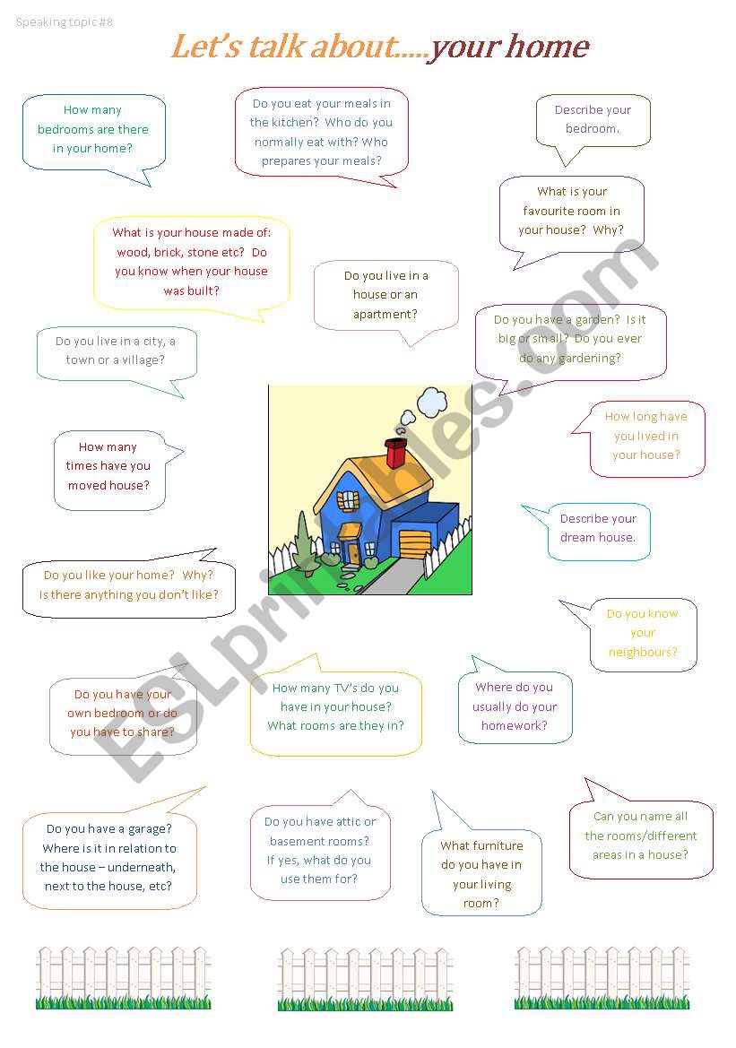 LetÂ´s Talk About...Your Home worksheet