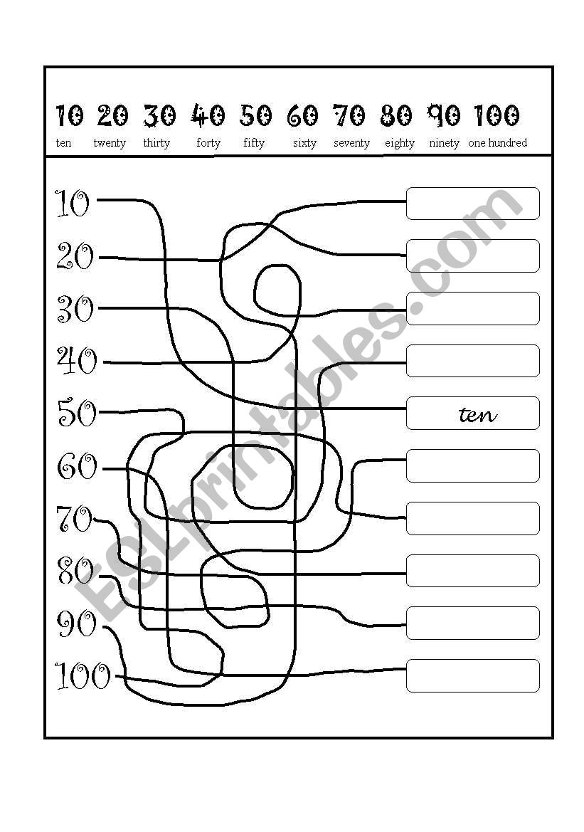 numbers worksheet