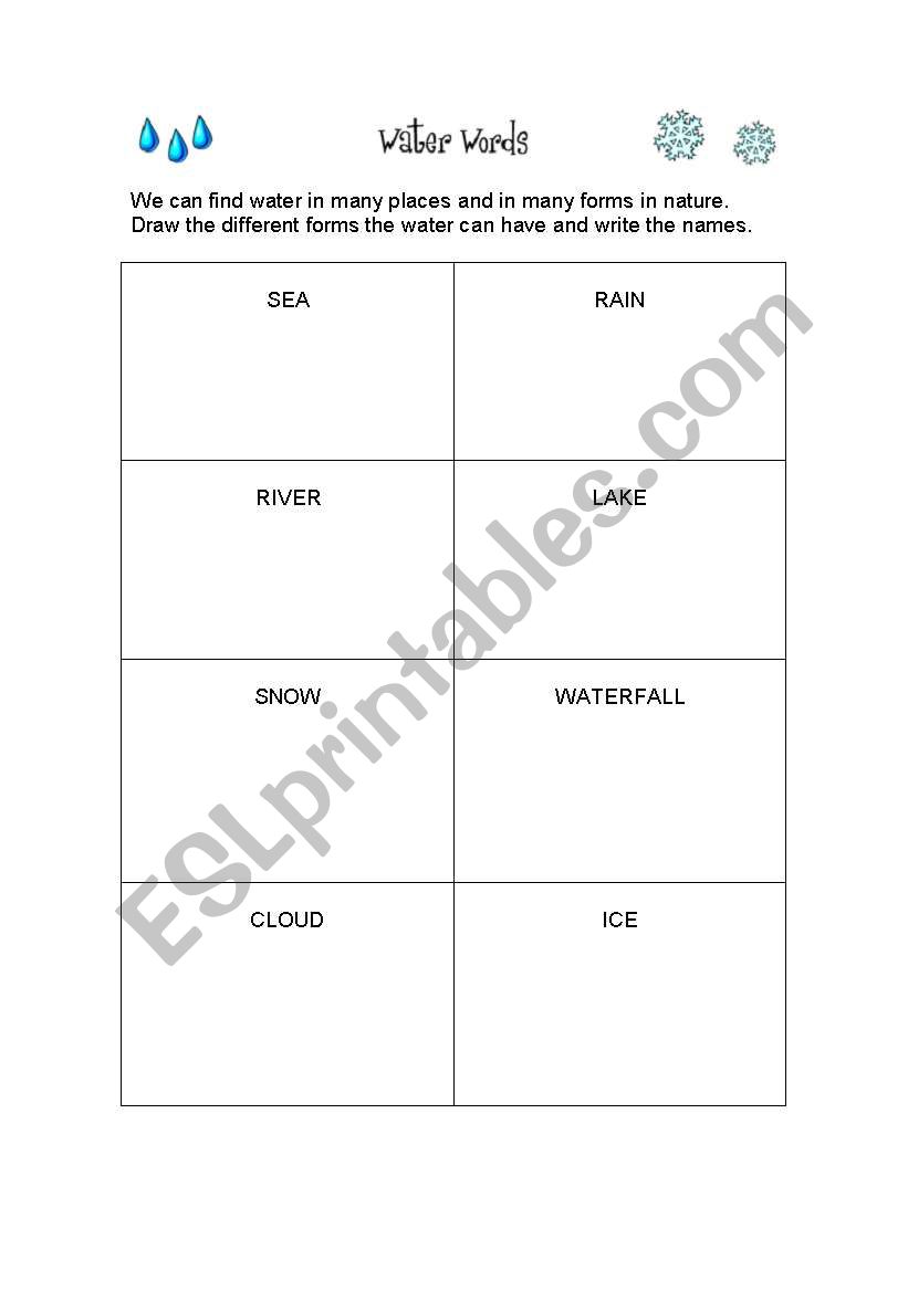 water worksheet