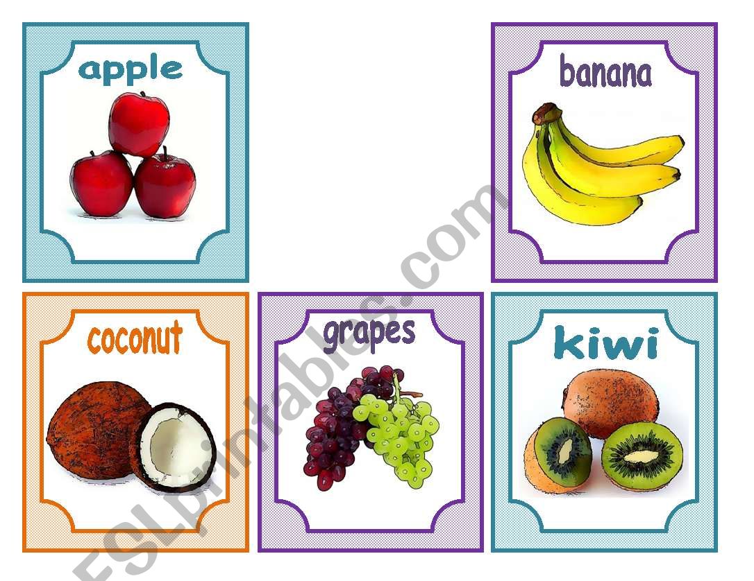 Fruits Flashcards 1/2 worksheet