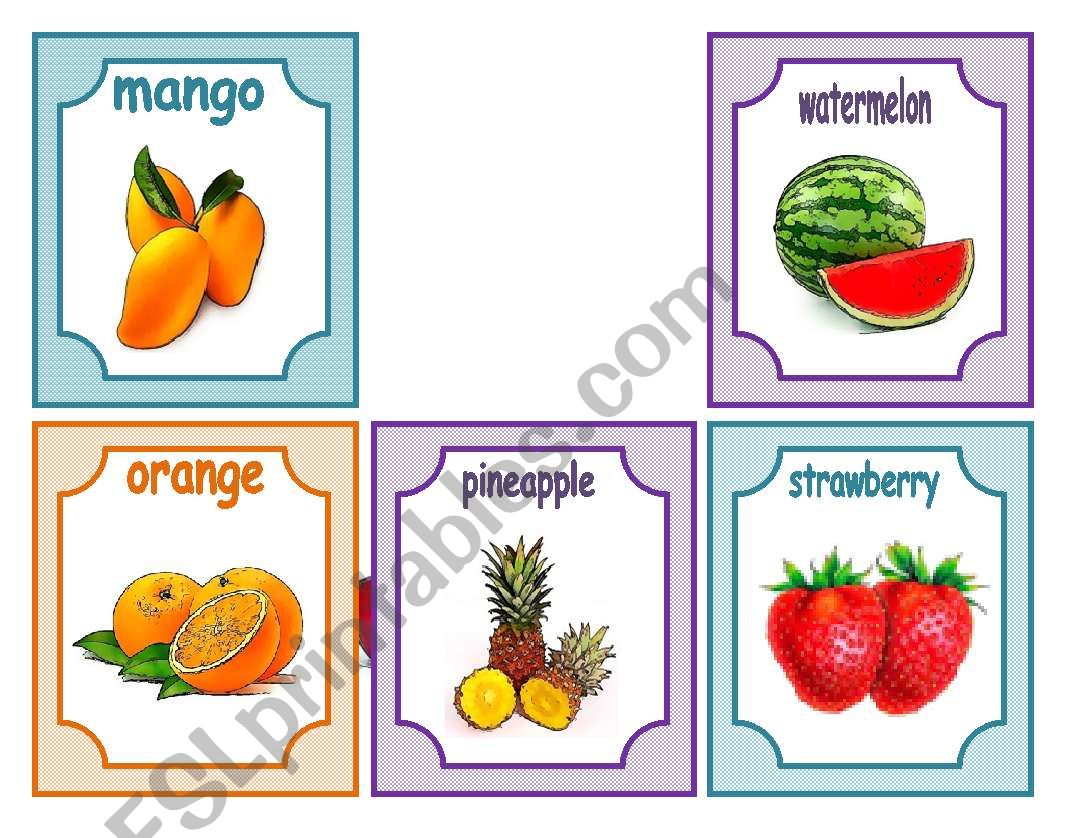 Fruits Flashcards 2/2 worksheet