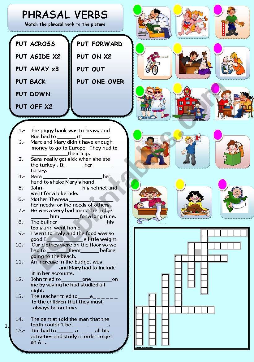 PUT - PHRASAL VERBS worksheet