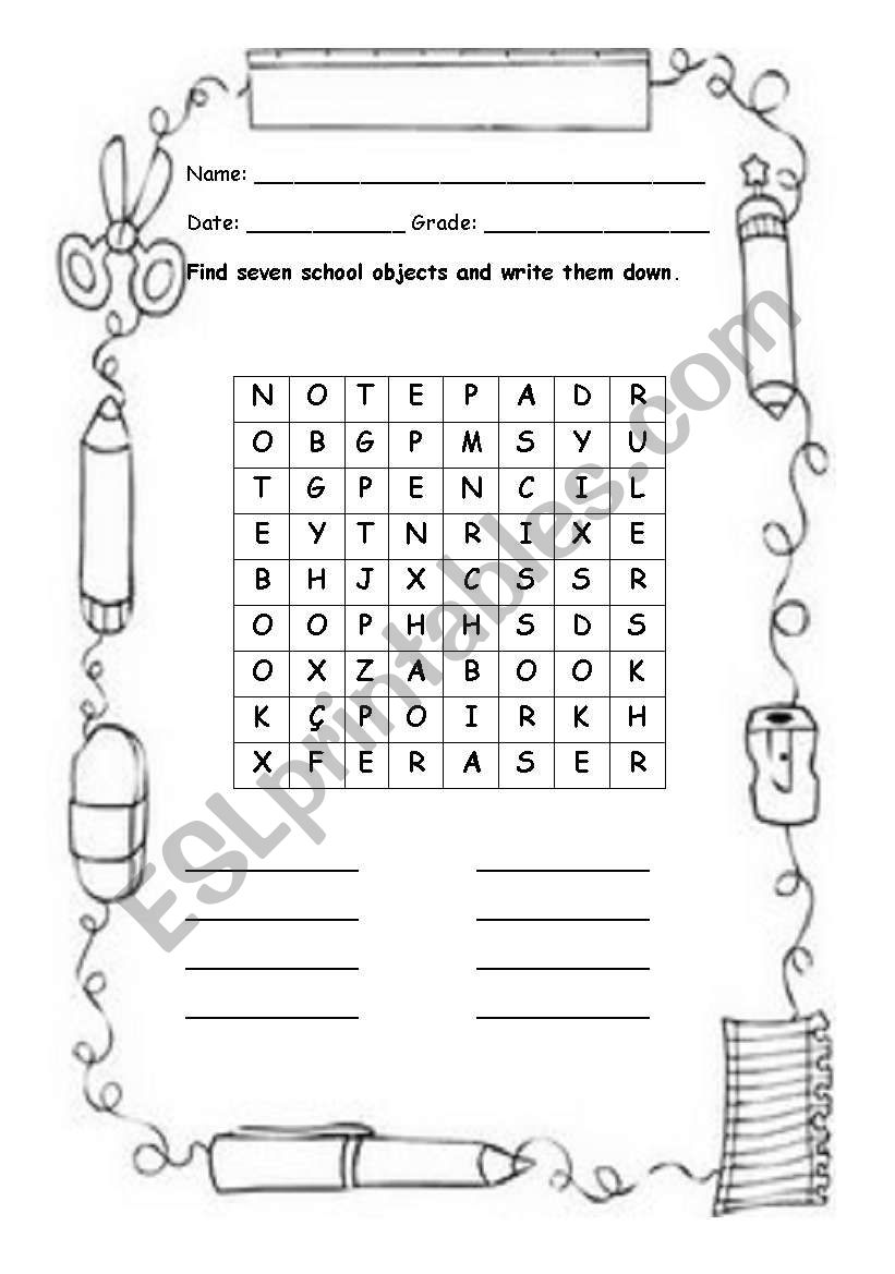 Wordsearch  worksheet