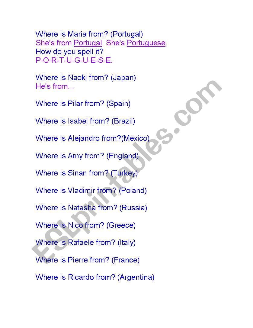 nationalities talk worksheet