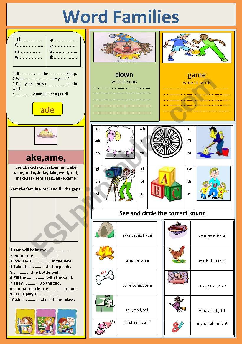 Phonetics : Word family & blends