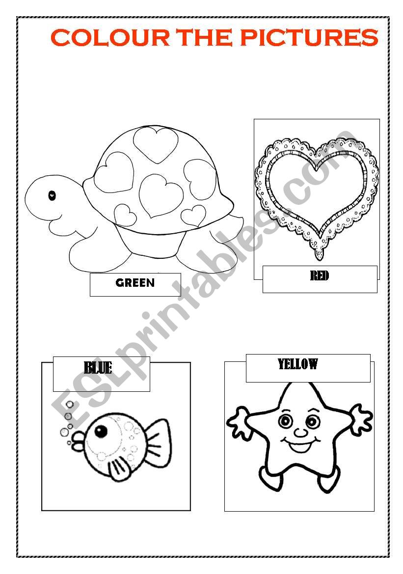 COLOUR THE PICTURES worksheet