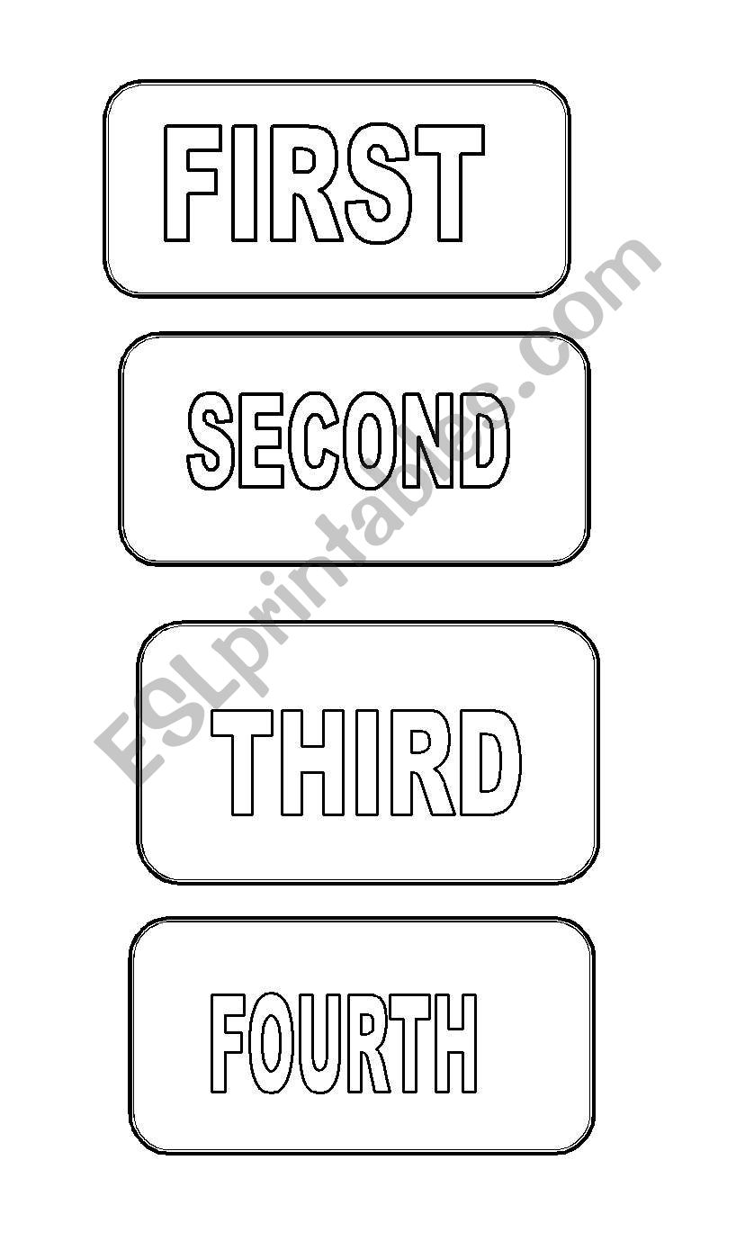 Ordinal numbers worksheet