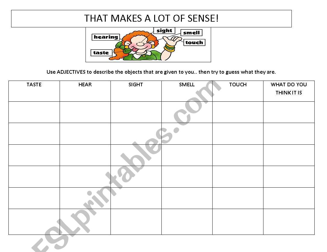 That Makes A Lot Of Sense! worksheet