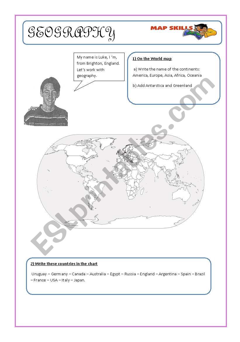 Vocabulary review: Geography worksheet