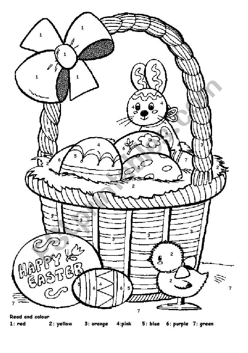 EASTER COLOURING worksheet