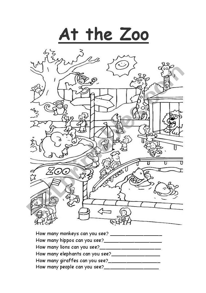 At the zoo worksheet